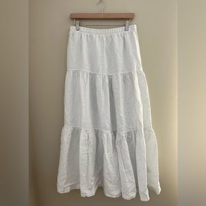 Aritzia Wilfred White Linen Maxi Skirt Size L
